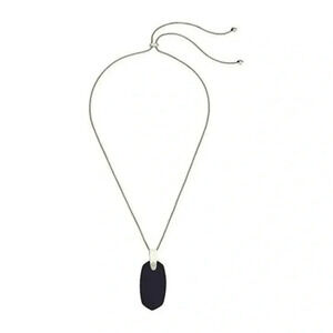 NWT Kendra Scott Inez Necklace Gold Black 14k Yellow Gold Plated B307